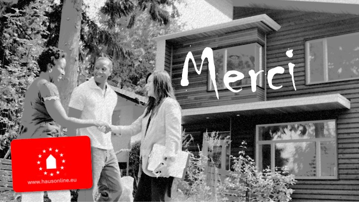 Merci – Hauskauf erfolgreich abgeschlossen, herzliche Dankesbotschaft